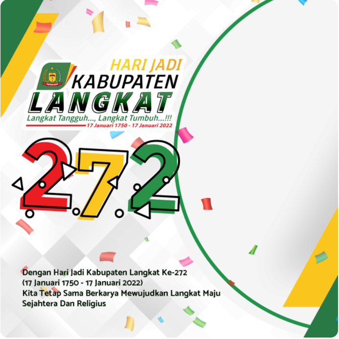 Twibbon HUT Kabupaten Langkat ke-272 Tahun 2022