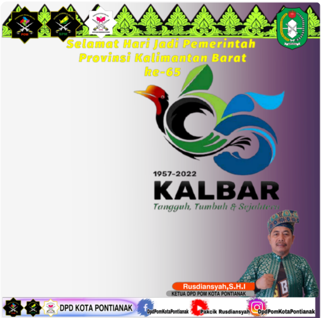 Twibbon HUT Pemerintah Provinsi Kalimantan Barat ke-65 Tahun 2022