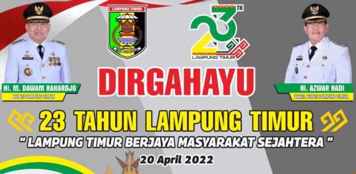 Ragam Twibbon HUT Kabupaten Lampung Timur ke-23 Tahun 2022