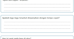 Apa yang kamu rasakan setelah menyanyikan lagu ”Gugur Bunga” dan lagu “Ayam den Lapeh”Jawaban Buku Siswa Kelas 5 Tema 9 Halaman 16