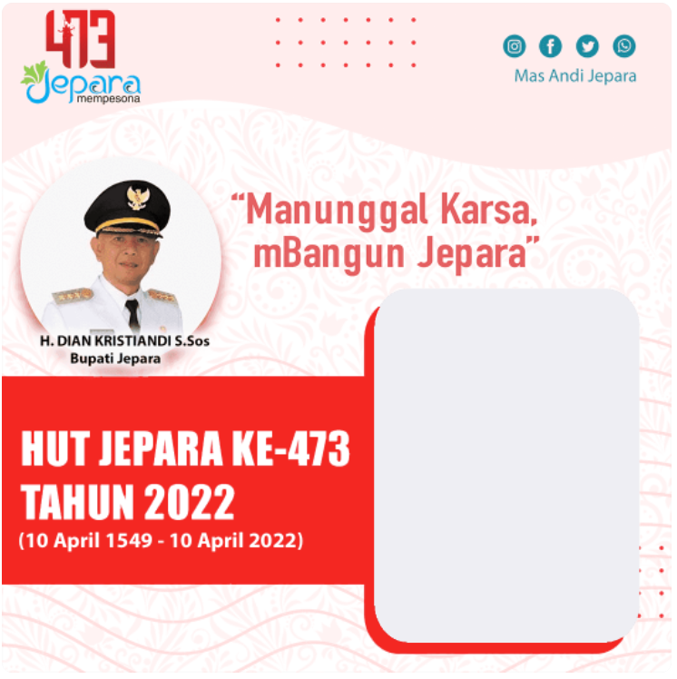Twibbon HUT Kabupaten Jepara ke-473 Tahun 2022