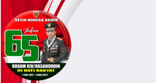 Twibbon HUT Kodam XIV Hasanuddin ke-65 Tahun 2022