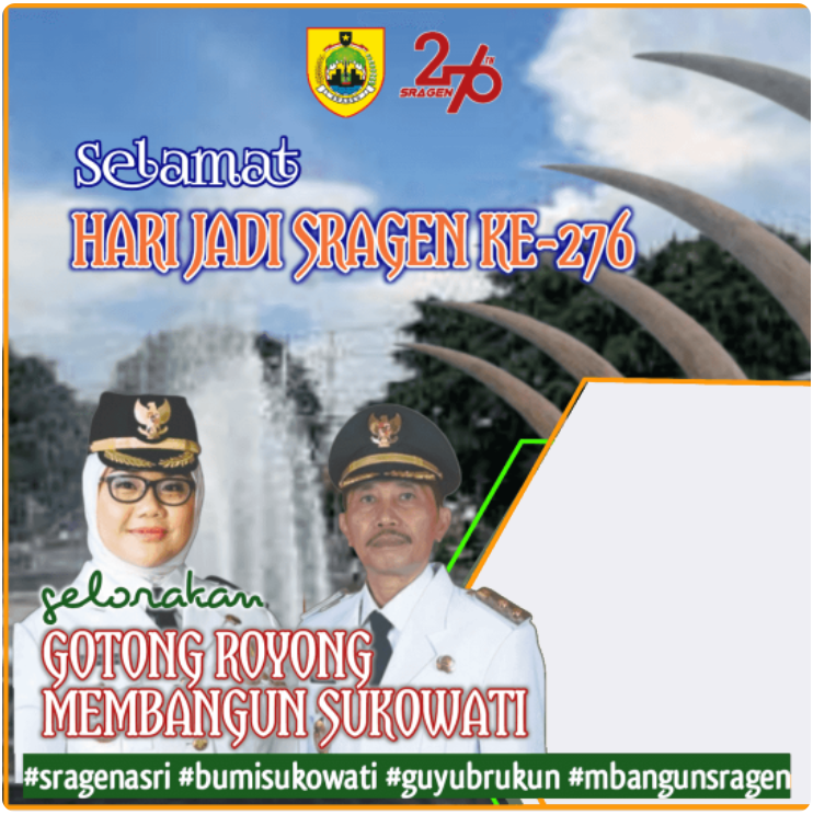 Twibbon HUT Kabupaten Sragen ke-276 Tahun 2022