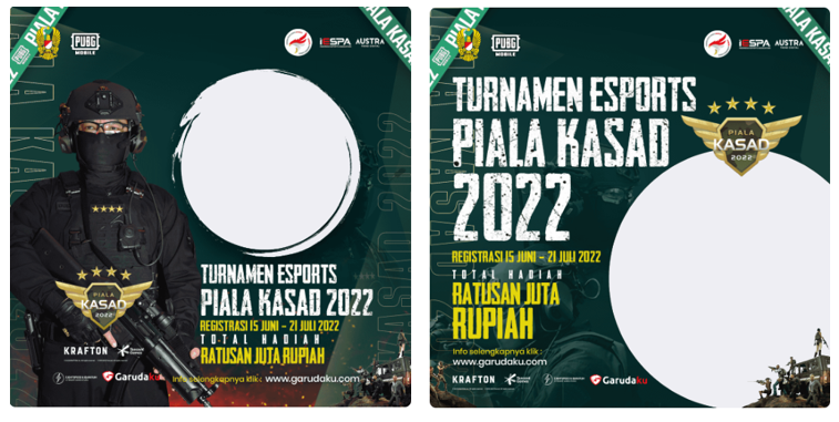 Twibbon Turnamen Esports Piala Kasad Tahun 2022