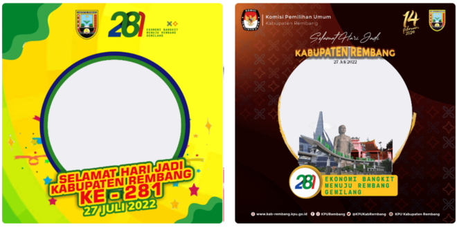 Twibbon HUT Kabupaten Rembang ke-281 Tahun 2022