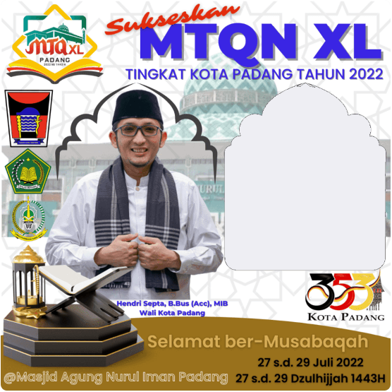 Twibbon MTQN Kota Padang XL Tahun 2022