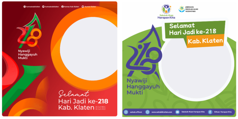 Twibbon HUT Kabupaten Klaten ke-218 Tahun 2022