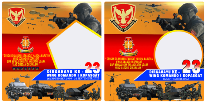 Twibbon HUT Wing Komando I Kopasgat ke-23 Tahun 2022