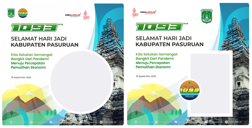 Twibbon Hari Jadi Kabupaten Pasuruan ke-1093 Tahun 2022