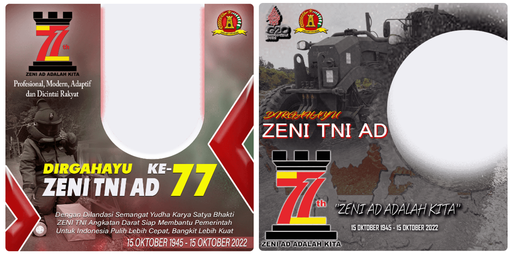 Twibbon HUT Zeni TNI AD ke-77 Tahun 2022