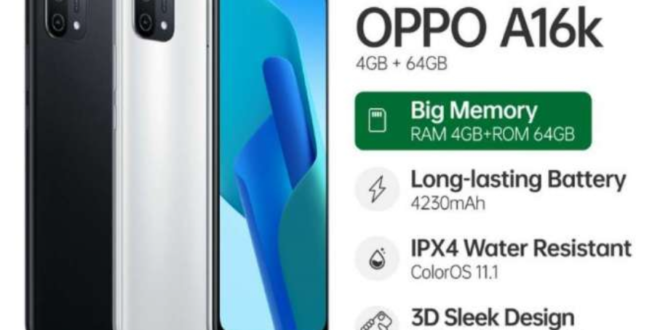 Review Oppo A16k Beserta Spesifikasi Lengkap dan Harga Terbaru