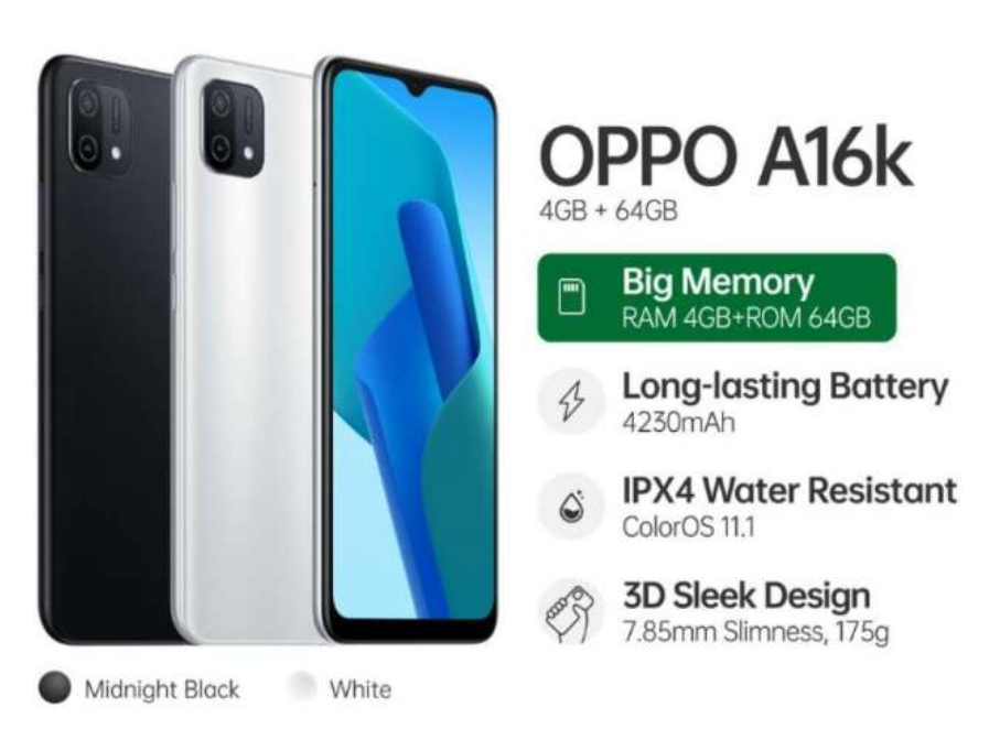 Review Oppo A16k Beserta Spesifikasi Lengkap dan Harga Terbaru
