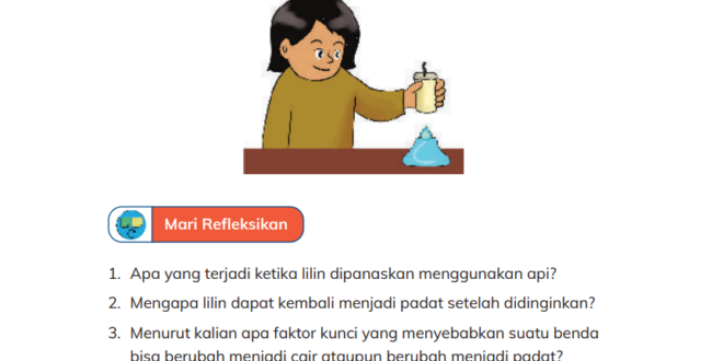 Apa yang terjadi ketika lilin dipanaskan menggunakan api