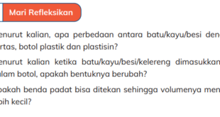 Menurut kalian, apa perbedaan antara batu,kayu,besi dengan kertas, botol plastik dan plastisin