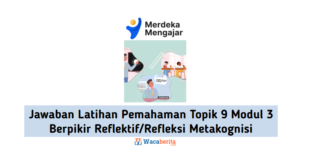 Jawaban Latihan Pemahaman Topik 9 Modul 3 Berpikir Reflektif/Refleksi Metakognisi