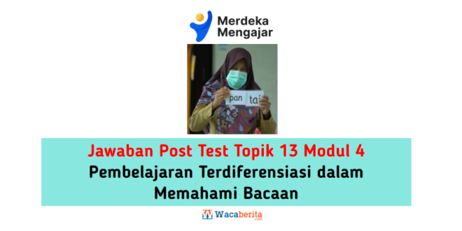 Jawaban Topik 13 Modul 4 Pembelajaran Terdiferensiasi dalam Memahami Bacaan (Post Test)