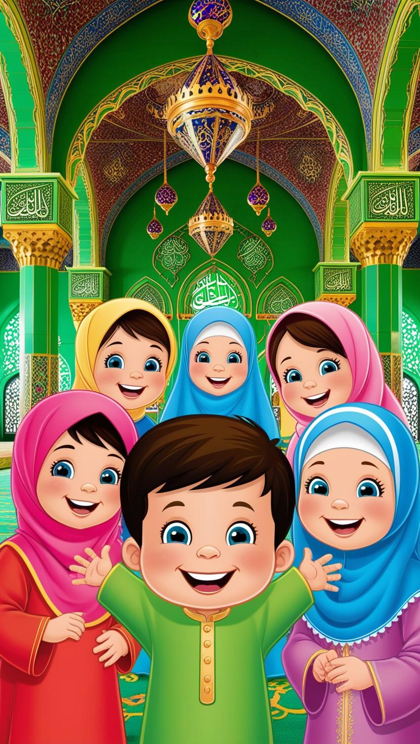 Poster Marhaban Ramadhan 1446 H polos kartun 