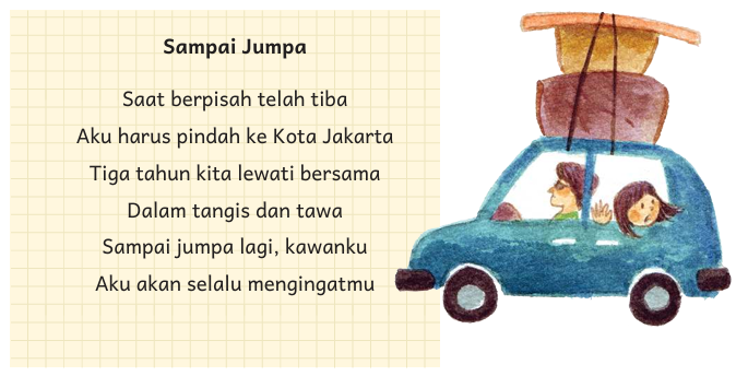puisi sampai jumpa buku siswa bahasa indonesia kelas 2 bab 1 halaman 4