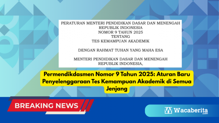 Permendikdasmen Nomor 9 Tahun 2025: Aturan Baru Penyelenggaraan Tes Kemampuan Akademik di Semua Jenjang