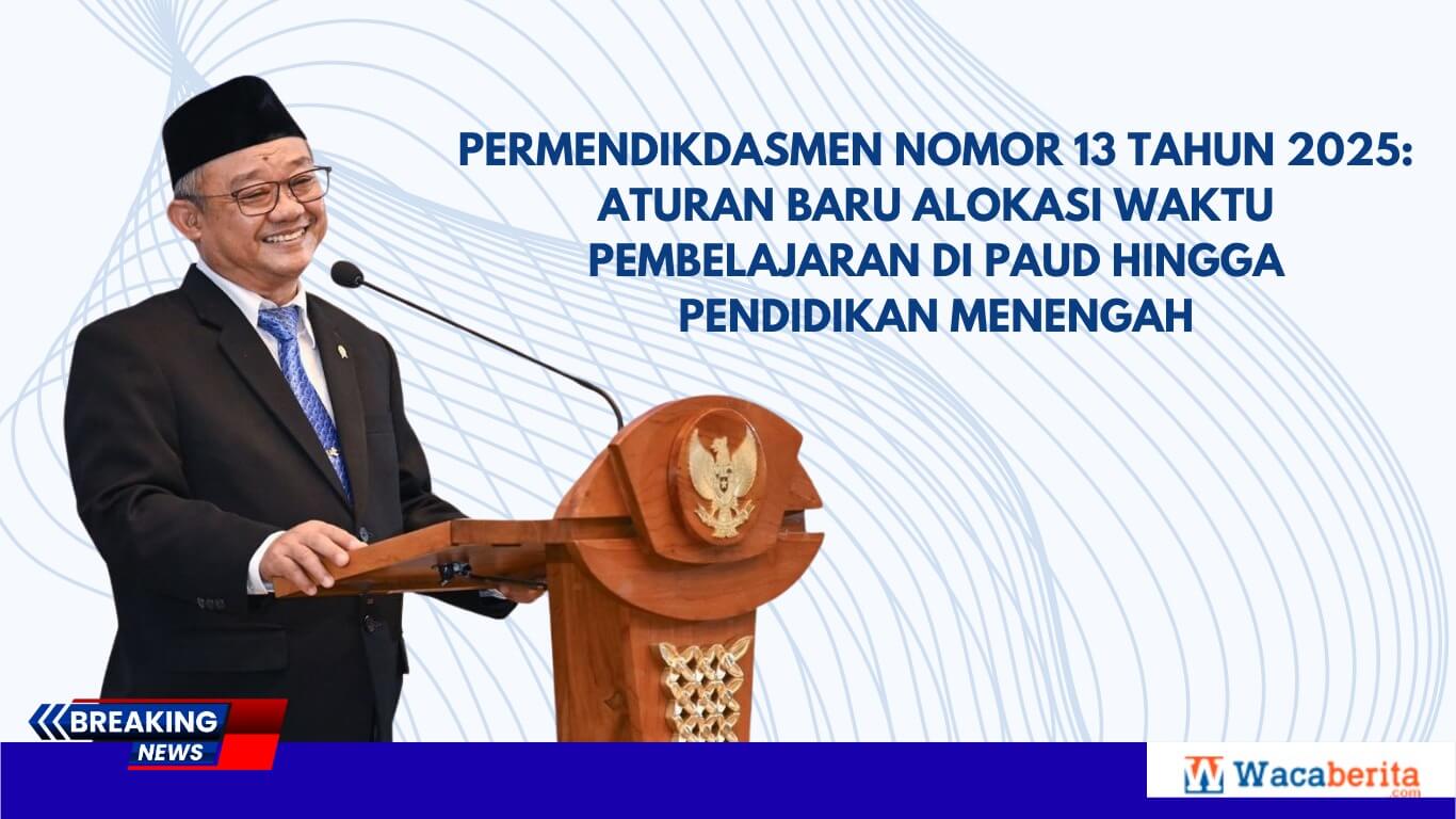 Permendikdasmen Nomor 13 Tahun 2025 Aturan Baru Alokasi Waktu Pembelajaran di PAUD hingga Pendidikan Menengah