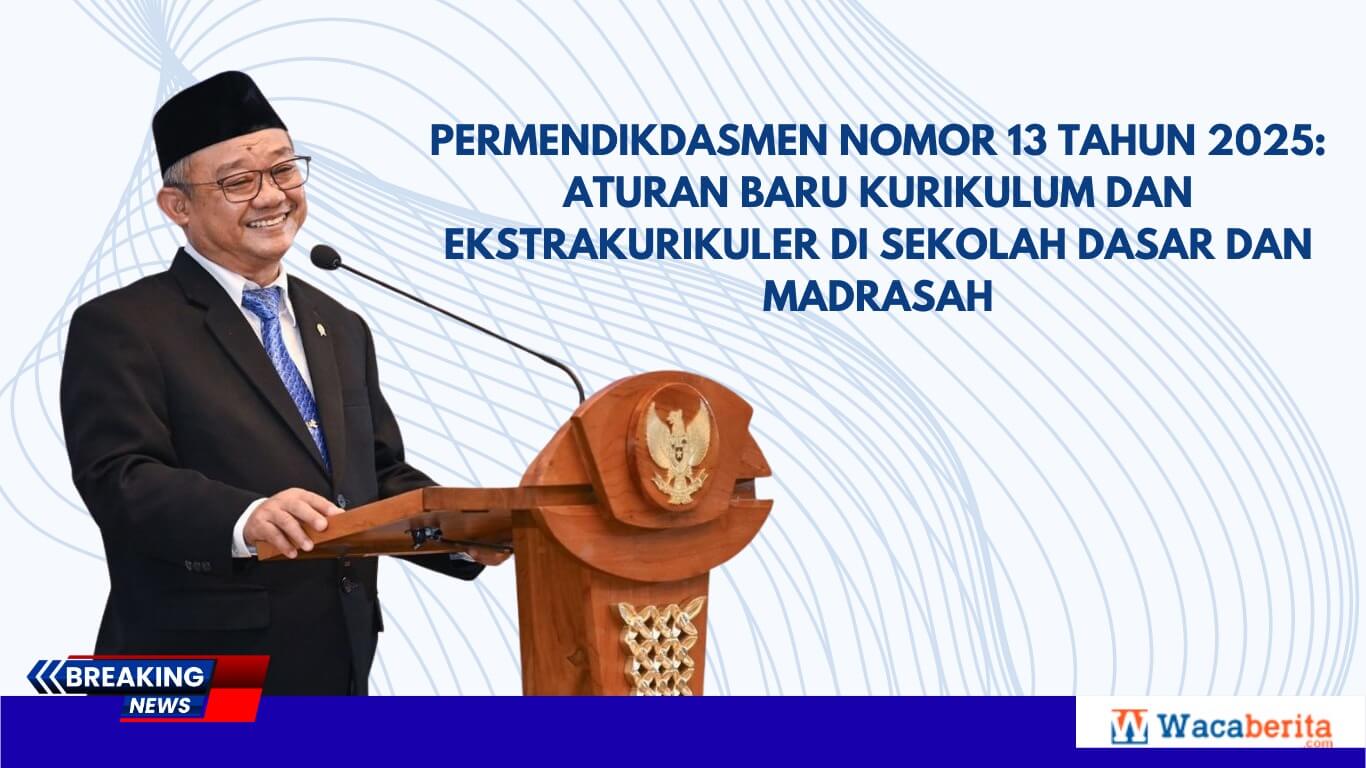 Permendikdasmen Nomor 13 Tahun 2025 Aturan Baru Kurikulum dan Ekstrakurikuler di Sekolah Dasar dan Madrasah