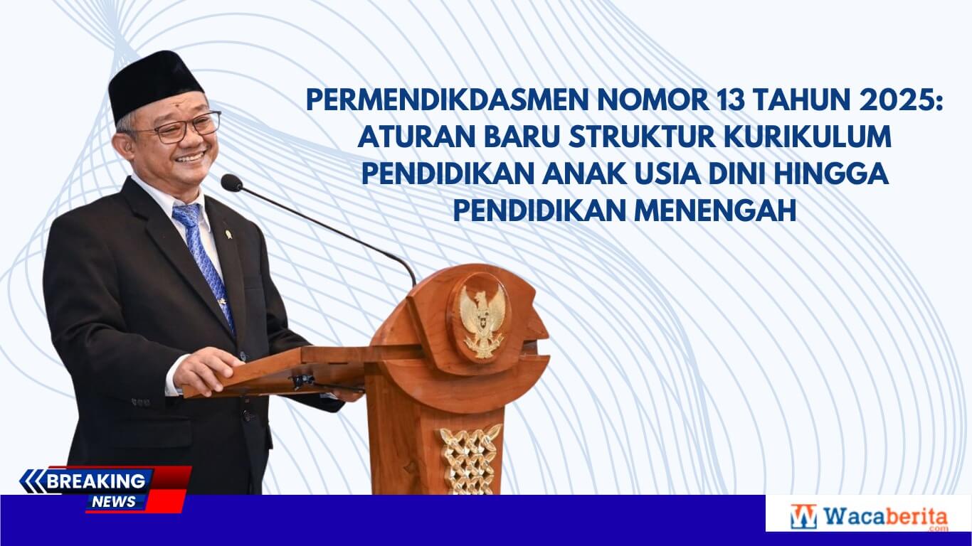 Permendikdasmen Nomor 13 Tahun 2025 Aturan Baru Struktur Kurikulum Pendidikan Anak Usia Dini hingga Pendidikan Menengah