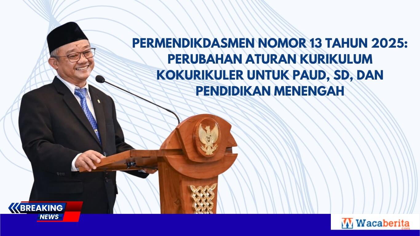 Permendikdasmen Nomor 13 Tahun 2025 Perubahan Aturan Kurikulum Kokurikuler untuk PAUD, SD, dan Pendidikan Menengah