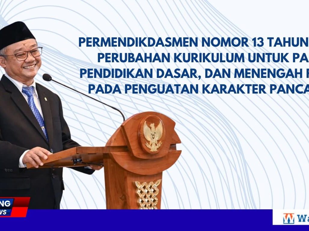 Permendikdasmen Nomor 13 Tahun 2025 Perubahan Kurikulum untuk PAUD, Pendidikan Dasar, dan Menengah Fokus pada Penguatan Karakter Pancasila