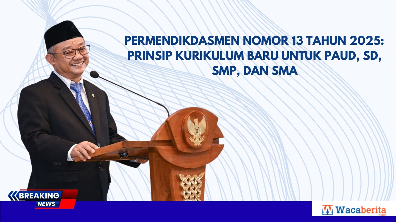 Permendikdasmen Nomor 13 Tahun 2025 Prinsip Kurikulum Baru untuk PAUD, SD, SMP, dan SMA