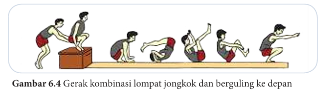 Gerak kombinasi lompat jongkok dan berguling ke depan