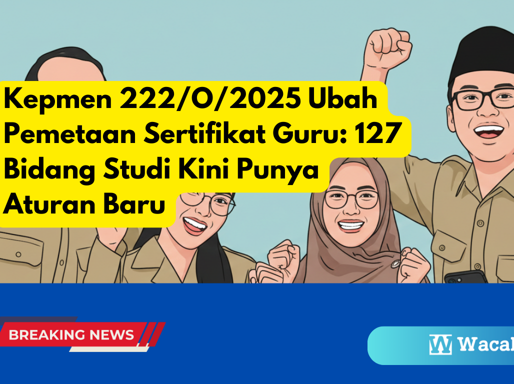 Kepmen 222/O/2025 Ubah Pemetaan Sertifikat Guru: 127 Bidang Studi Kini Punya Aturan Baru