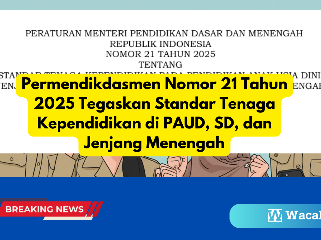 permendikdasmen 21 2025, standar tenaga kependidikan, standar pendidik, pendidikan dasar, pendidikan menengah, paud, regulasi pendidikan