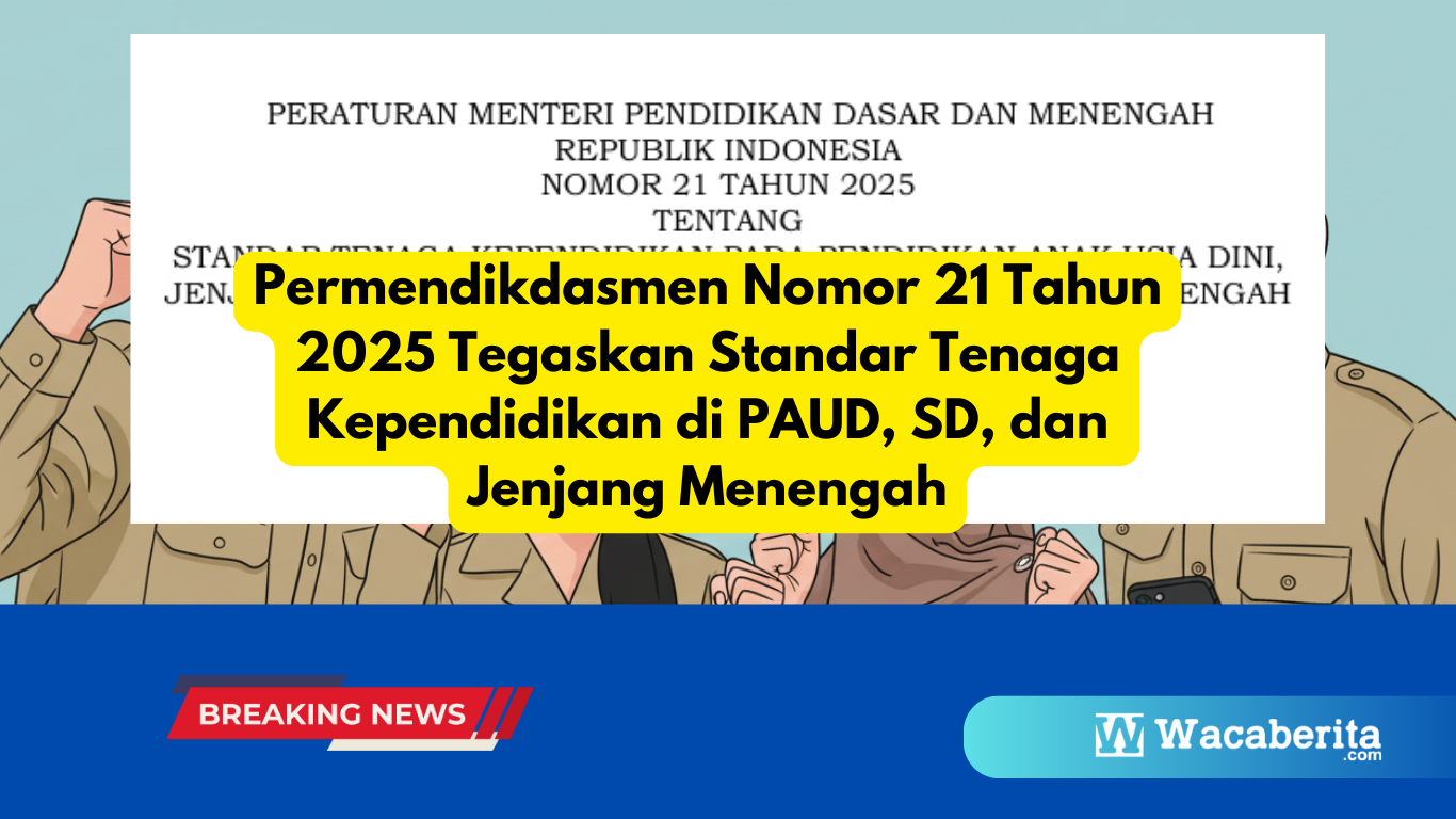permendikdasmen 21 2025, standar tenaga kependidikan, standar pendidik, pendidikan dasar, pendidikan menengah, paud, regulasi pendidikan