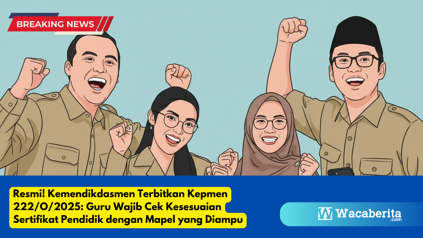Resmi! Kemendikdasmen Terbitkan Kepmen 222O2025 Guru Wajib Cek Kesesuaian Sertifikat Pendidik dengan Mapel yang Diampu