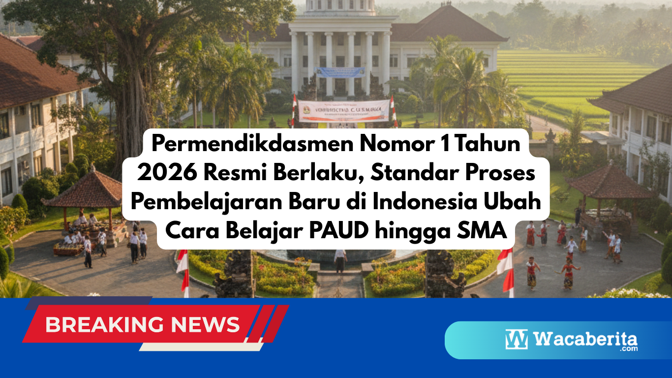 Permendikdasmen Nomor 1 Tahun 2026 Resmi Berlaku, Standar Proses Pembelajaran Baru di Indonesia Ubah Cara Belajar PAUD hingga SMA