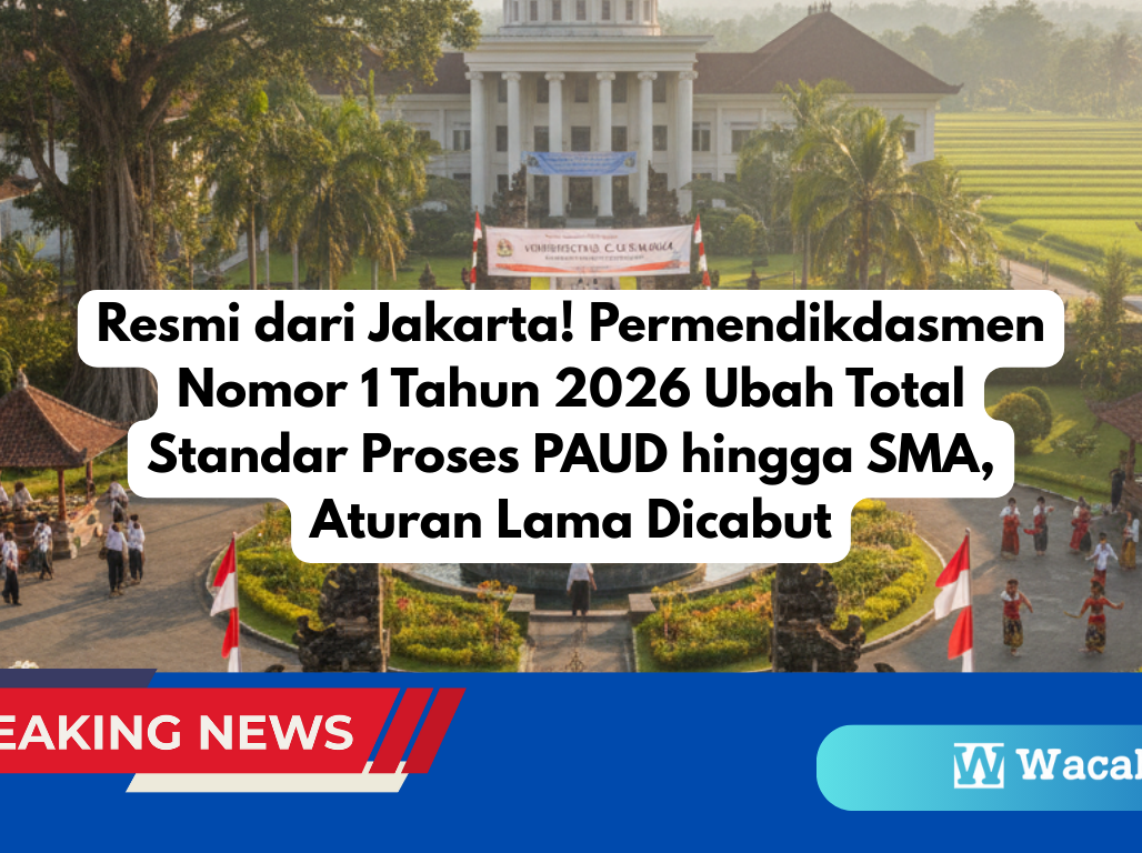 Resmi dari Jakarta! Permendikdasmen Nomor 1 Tahun 2026 Ubah Total Standar Proses PAUD hingga SMA, Aturan Lama Dicabut