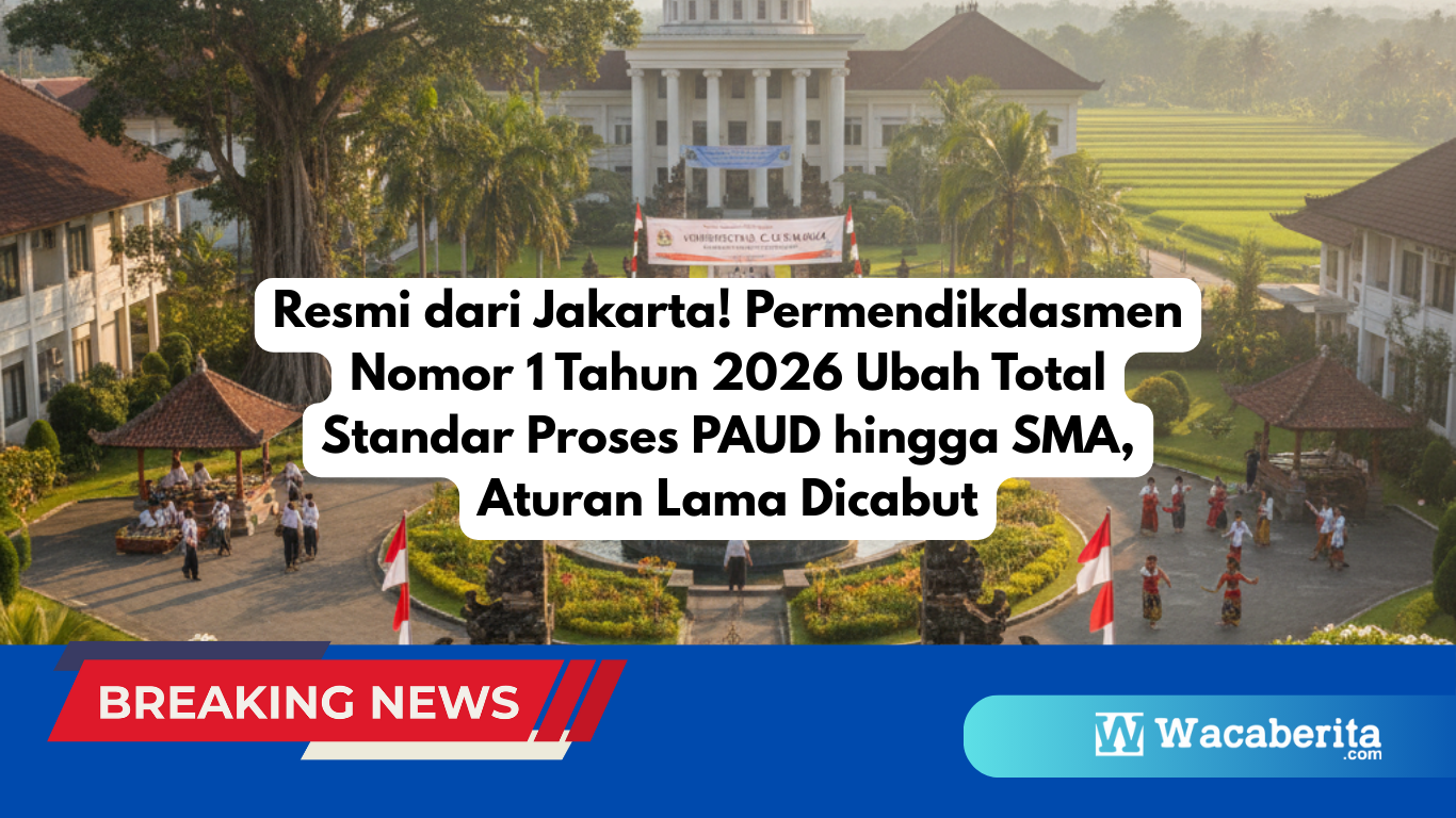 Resmi dari Jakarta! Permendikdasmen Nomor 1 Tahun 2026 Ubah Total Standar Proses PAUD hingga SMA, Aturan Lama Dicabut